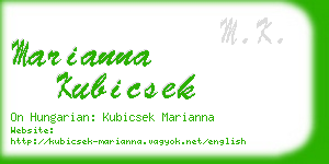 marianna kubicsek business card